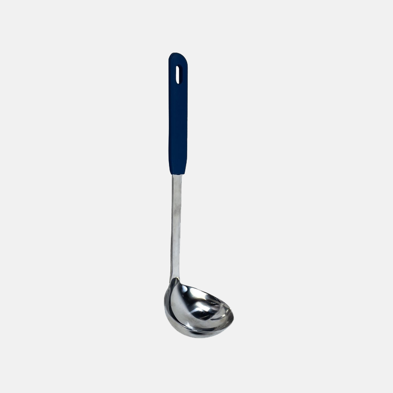 CU00707-Louche-inox-plast Accessoire culinaire pratique et fonctionnel pour servir des liquides et des soupes.