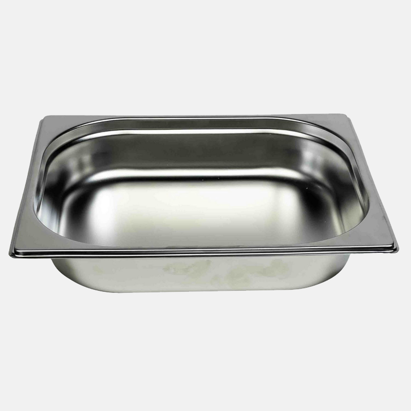 CU00341-plat-gastro-inox-32x26x6 Récipient de cuisine conçu pour contenir une grande quantité d’aliments.