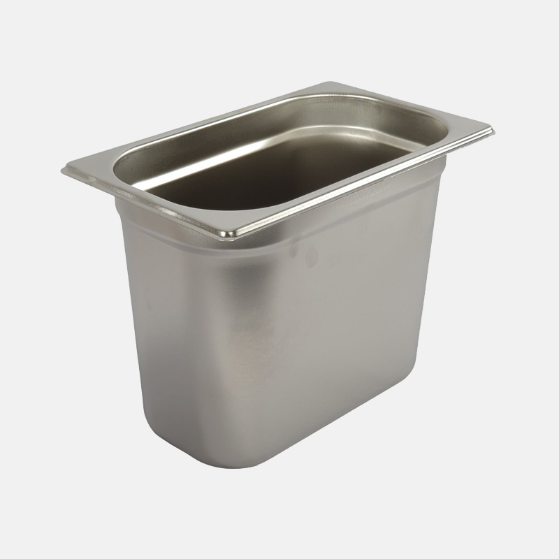 CU01144-Plat-gastro-inox-26x16x20 Récipient de cuisine conçu pour contenir une grande quantité d’aliments.