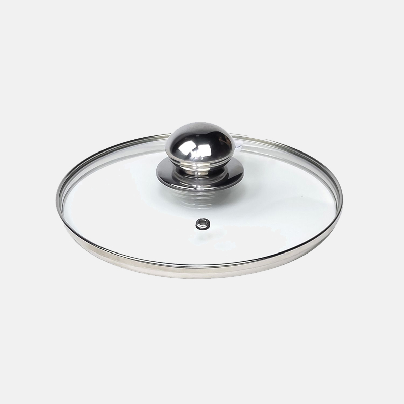 CU00465-Couvercle-en-verre-20cm Accessoire de cuisine transparent et pratique conçu pour recouvrir des cocottes, des poêles et d'autres récipients pendant la cuisson.