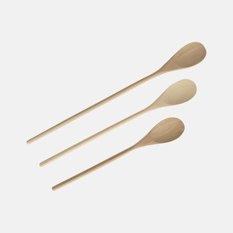 CU01391-Cuillère-bois-3pcs Ustensile de cuisine simple et pratique, fabriqué en bois dur.