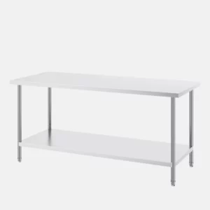 Table en acier inoxydable de 76x213 cm.