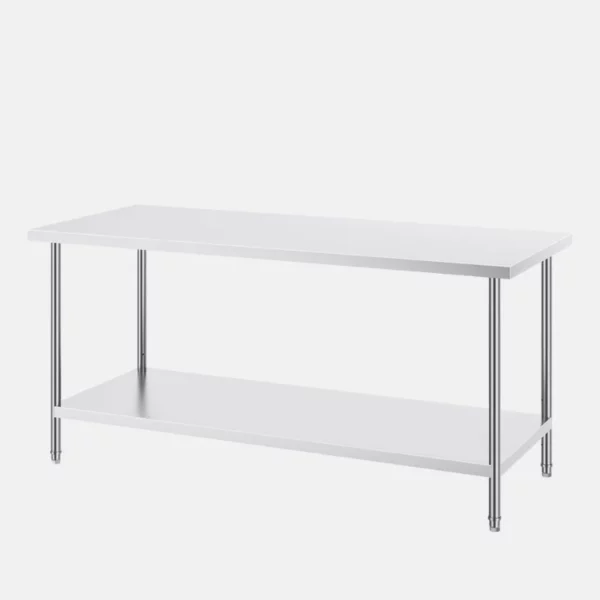 Table en acier inoxydable de 76x213 cm.