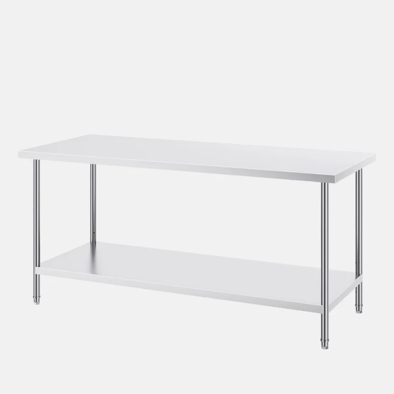 Table en acier inoxydable de 76x213 cm.