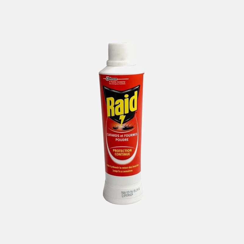 JA01284-Raid-cafard-fourmis-enpoudre Solution fiable pour éliminer les cafards et les fourmis, offrant une protection durable.