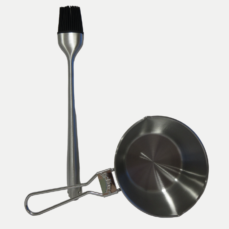bol et pinceau pour bbq en acier inoxydable