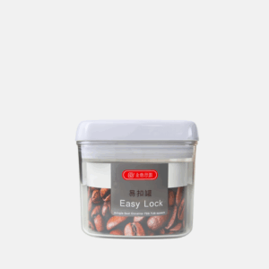 Boite alimentaire en plastique de forme carré et de 1L.