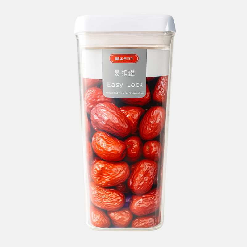 Boite alimentaire en plastique de forme carré et de 2.6L.