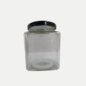 Bocal en verre carré 380 ml