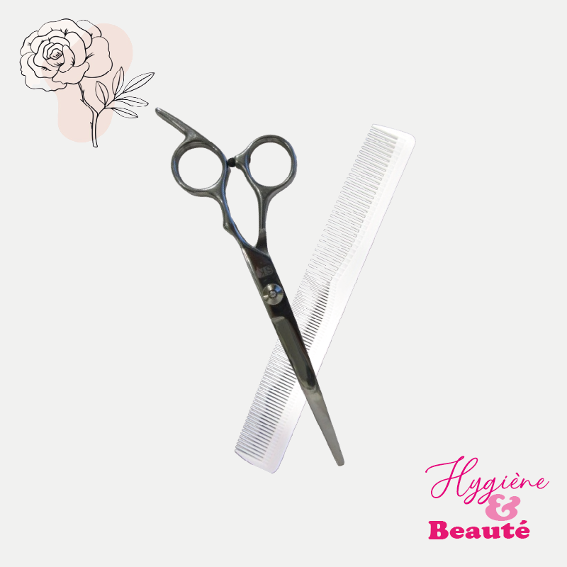 Ciseau de coiffure pro et sion peigne