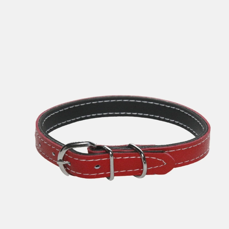 DO00150-collier-chien-cuir-50cm-rouge Collier pour chien en cuir et de 46 cm de long