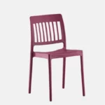 Chaise sans accoudoirs en plastique de couleur rouge