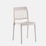 Chaise en plastique esans accoudoirs et de couleur beige