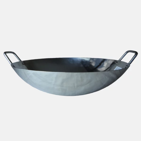 Wok en acier inoxyable de 60 cm de diamètre