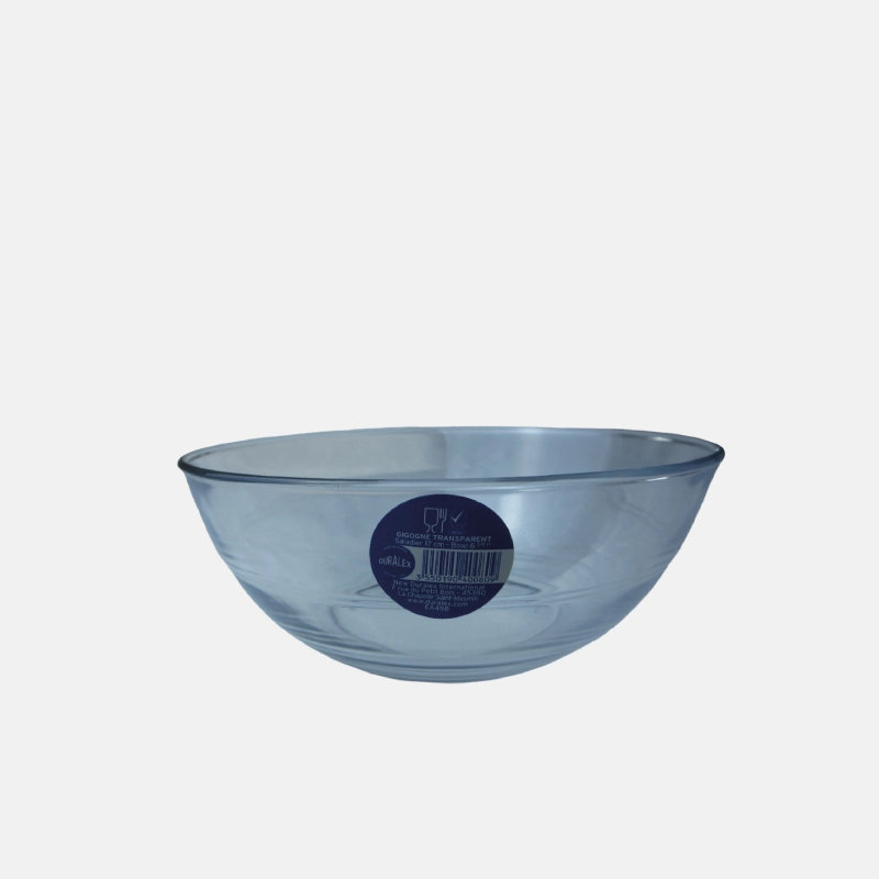 Saladier en verre transparent de diamètre 20 cm