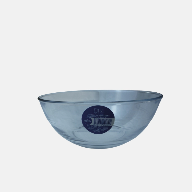Saladier en verre transparent de diamètre 26 cm