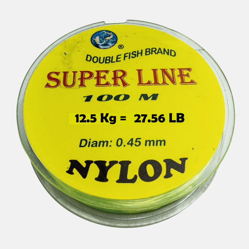Nylon pour ukulele de couleur jaune fluo , résistance 12.5 kg sur 100m de long