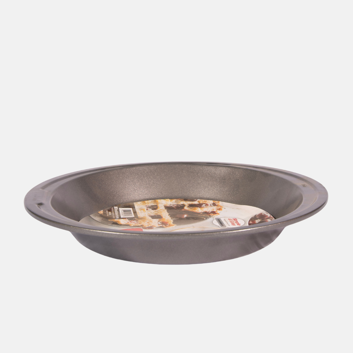 Plat rond en acier antiadhésif de 22 cm de diamètre et 3.3 cm de hauteur.