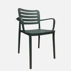 Chaise avec accoudoirs de couleur verte