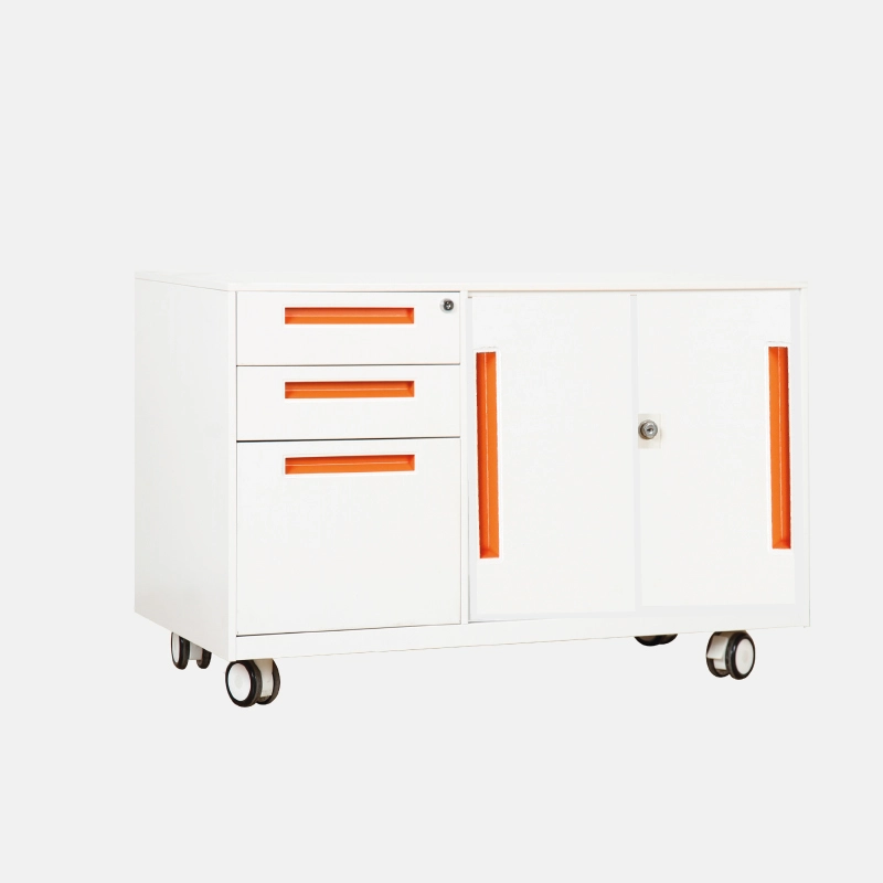 Armoire de bureau en acier avec 3 tiroirs et 2 étages