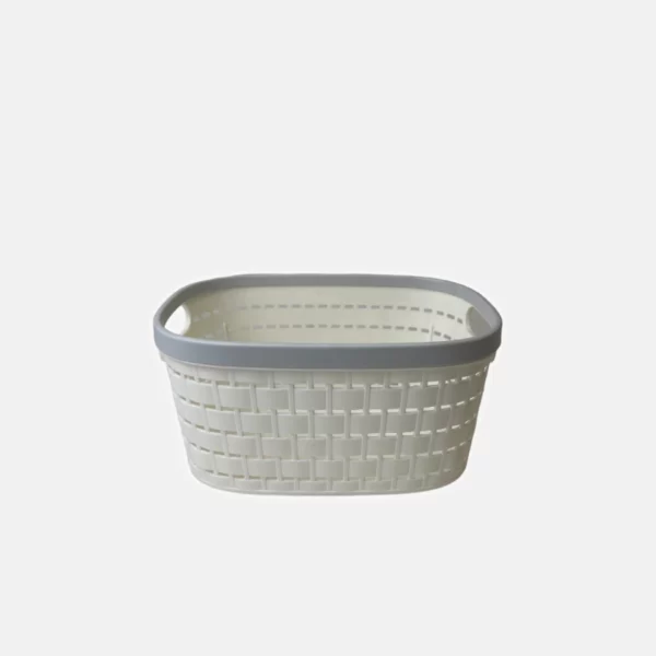 Panier rectangulaire arrondie en plastique de taille 49.5x34.5x44 cm
