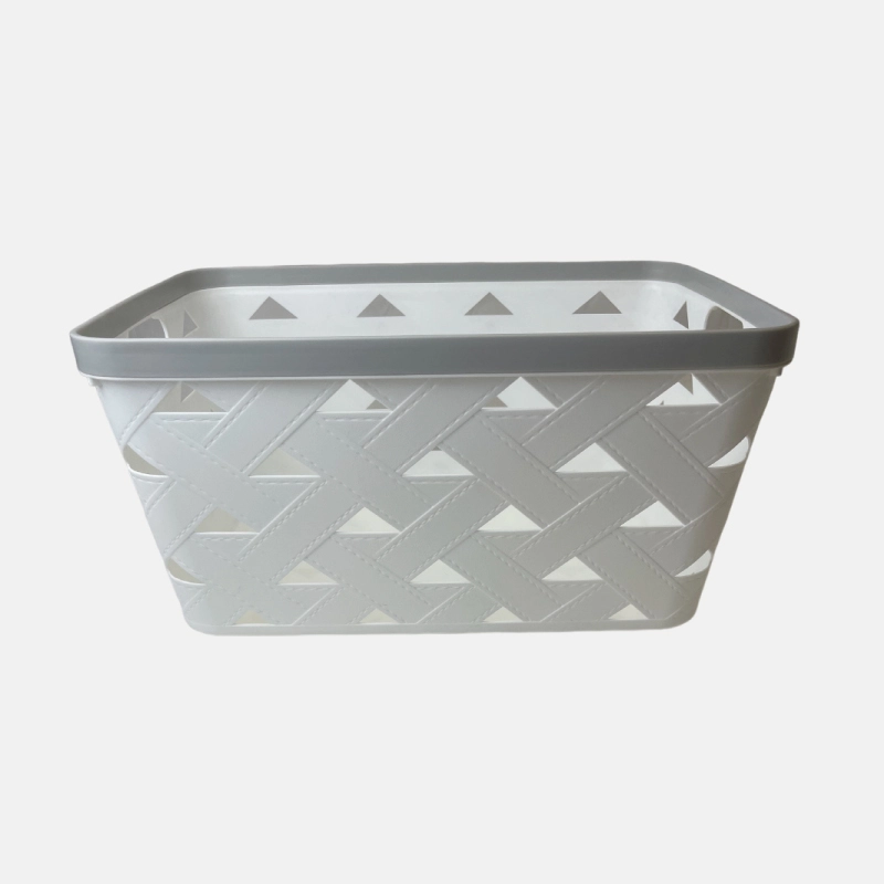 DO01244-panier-rect-imitation-cuir-38x29x21 Panier rectangulaire en plastique de taille 38x29x21 cm