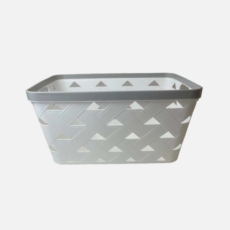 DO01247-panier-rect-imitation-cuir-30x21x16 Panier en plastique de forme rectangulaire de taille : 30x21x16 cm