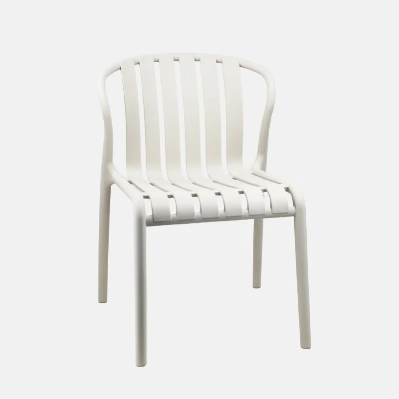 Chaise en polypropylène sans accoudoir de couleur crème