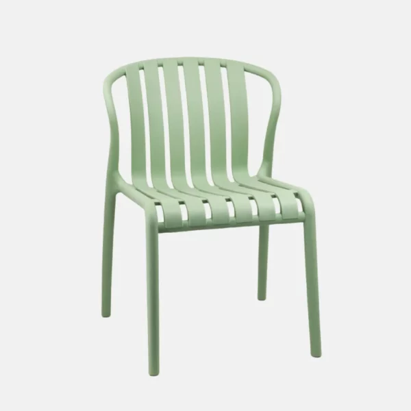 Chaise en polypropylène sans accoudoir de couleur vert anise
