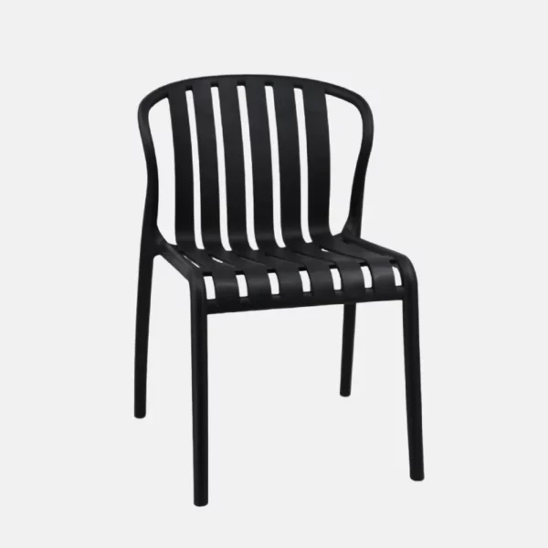 Chaise en polypropylène sans accoudoir de couleur noir