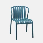 Chaise en polypropylène sans accoudoir de couleur bleu azur