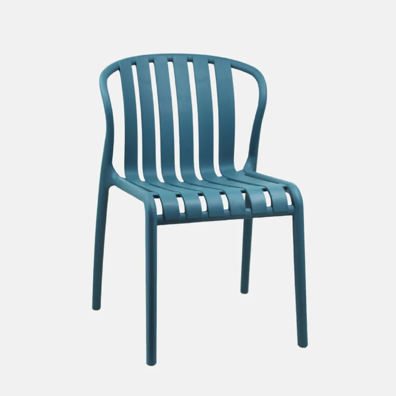 JA01990-chaise-exterieur-sans-accodoir-bleu-01 Chaise en polypropylène sans accoudoir de couleur bleu azur