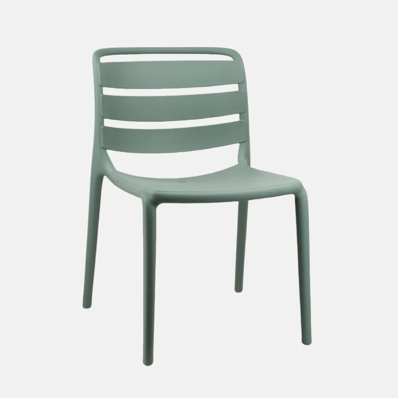 Chaise de jardin en polypropylène sans accoudoir de couleur vert foncé