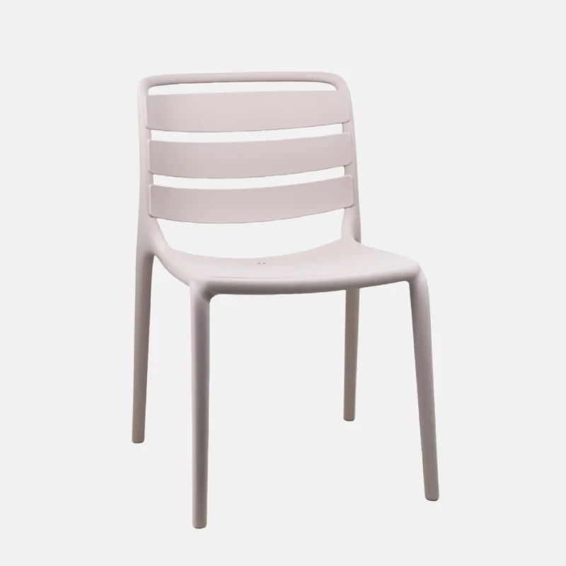 JA01996-chaise-de-jardin-sans-accoudoir-beige-01 Chaise de jardin en polypropylène sans accoudoir de couleur beige