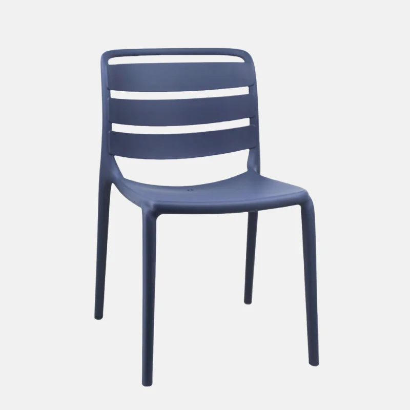 Chaise de jardin en polypropylène sans accoudoir de couleur bleu