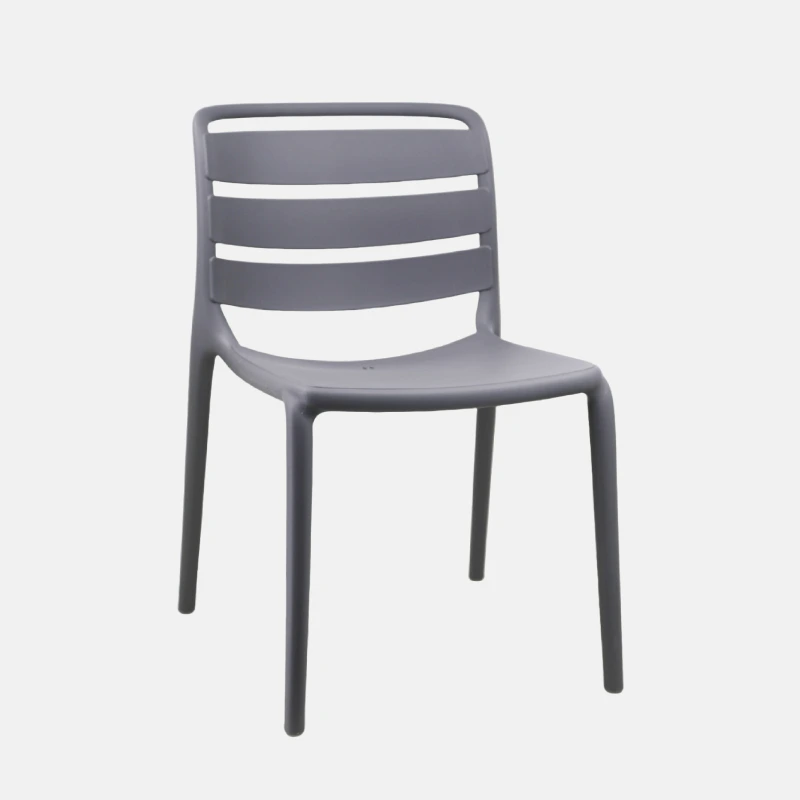 Chaise de jardin en polypropylène sans accoudoir de couleur grise