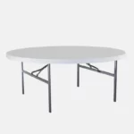 Table ronde pliable en plastique de 2 m de diamètre