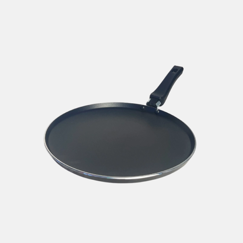 Poêle à crêpe de 28 cm de diamètre et de 14 cm de manche , le tout en acier inoxydable
