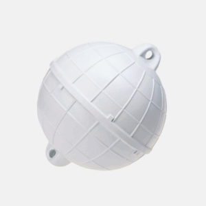 Bouée pour la pêche de 24 cm de diamètre et de couleur blanche.