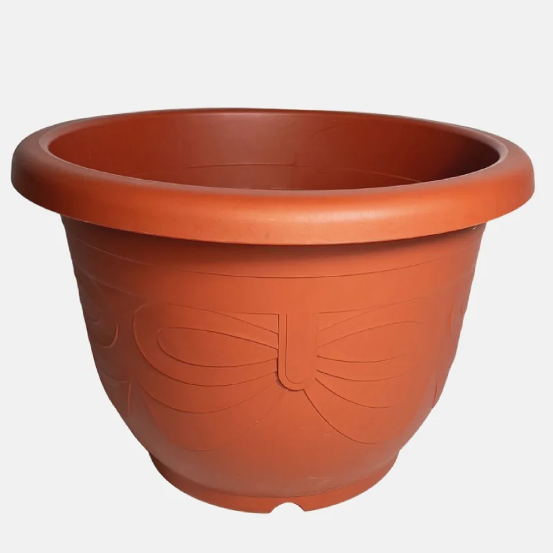JA00584-pot-aiermei-rond-198L Pot de jardin marron de 198 litres
