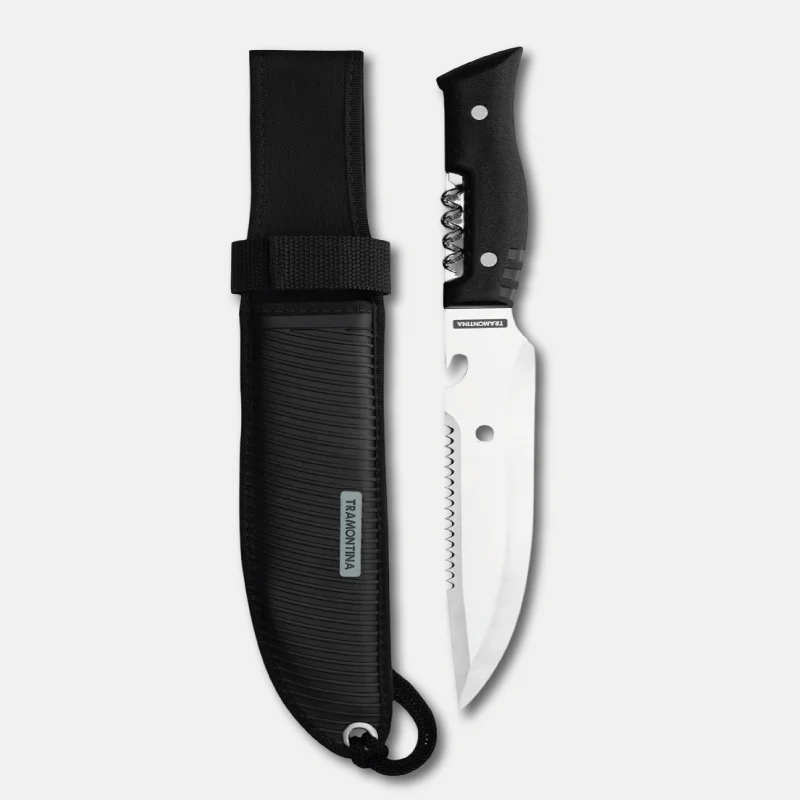 Poignard de plongée avec son étui de la marque TRAMONTINA de 13.5 cm.