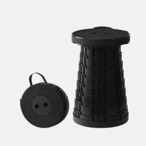 Tabouret télescopique portatif de couleur noir noir.