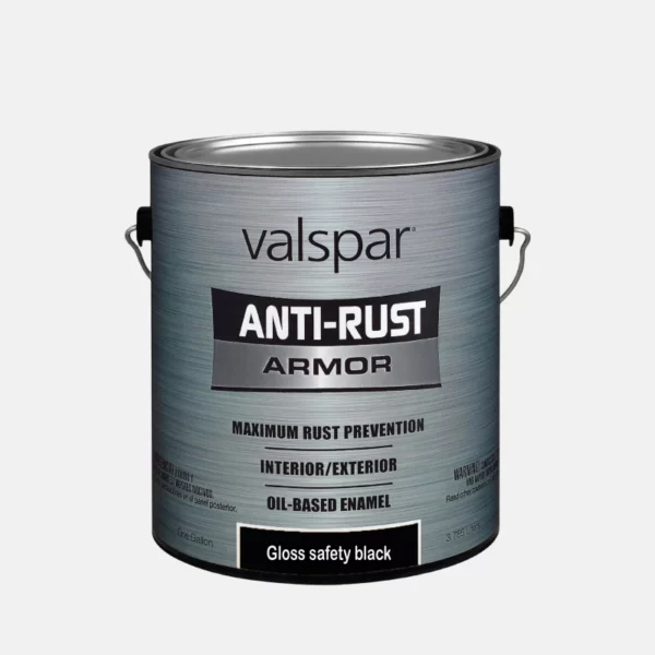 Galon de peinture de la marque VALSPAR de la gamme ANTI-RUSt de couleur noir.