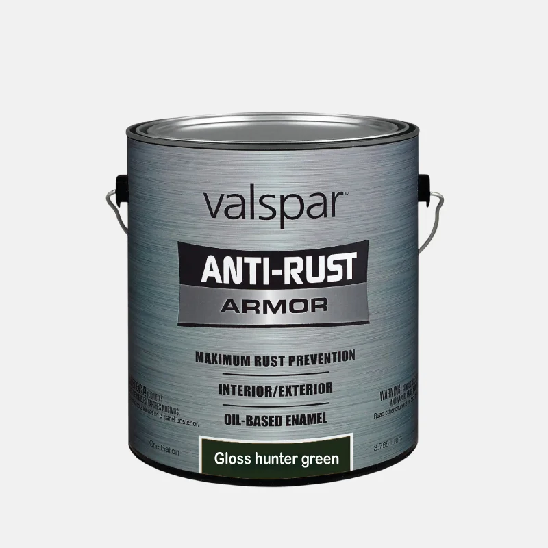 Galon de peinture de la marque VALSPAR de la gamme ANTI-RUST et de couleur vert.