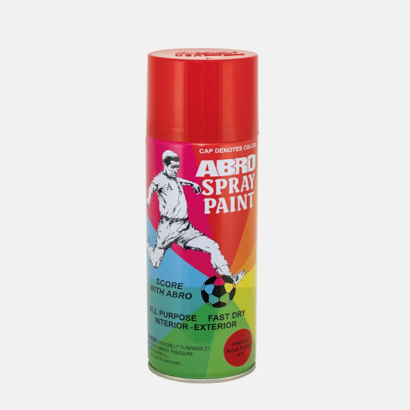Bombe de peinture de couleur rouge feu et de la marque ABRO.