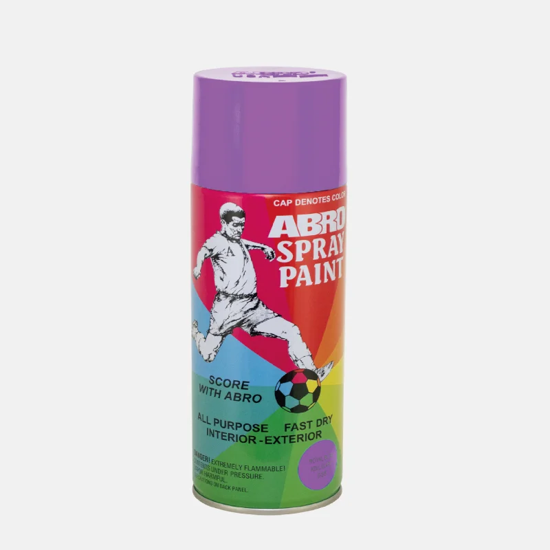 Bombe de peinture de la marque ABRO et de couleur mauve.