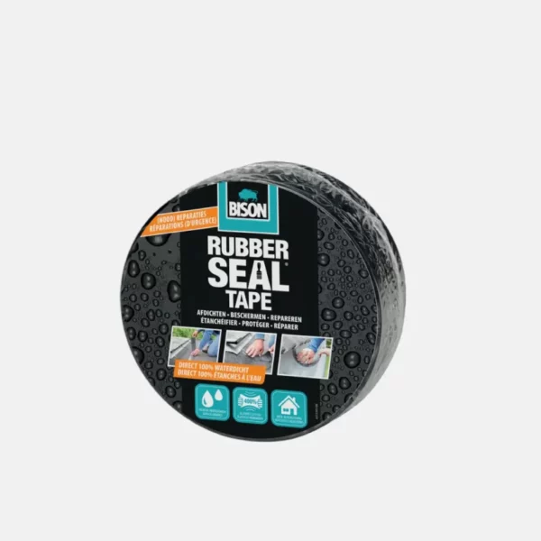 Bande adhésive de la marque BISON, RUBBER SEAL de 7.5 cm de large x 5 m de long.