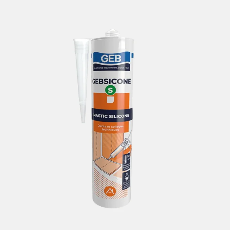 QU02587-mastic-gebsicone-translucide-310ml Mastic translucide de la marque GEB de 310 ml.