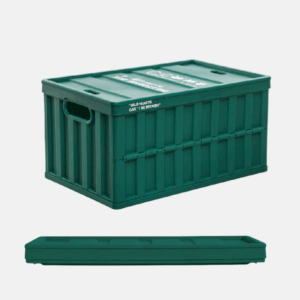 Bac de rangement pliable de couleur vert ou noir, 64 litres.