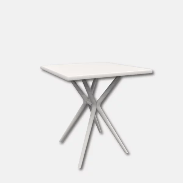 Table de terrasse de couleur gris pâle de 70x70xh74 cm.